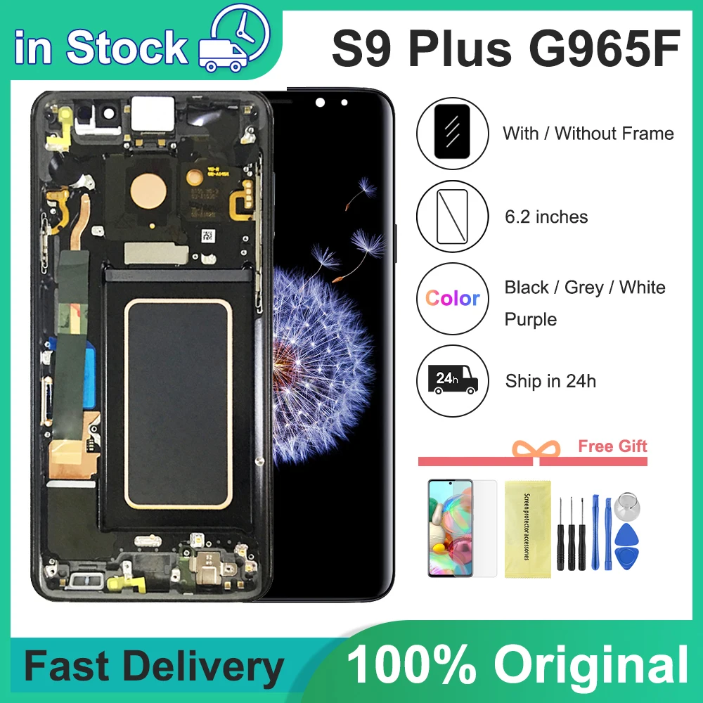 100% Original Display for SAMSUNG Galaxy S9 Plus LCD Display Touch Screen Digitizer S9 Plus G965 G965F Repacement Repair Parts
100% Original Display for SAMSUNG Galaxy S9 Plus LCD Display Touch Screen Digitizer S9 Plus G965 G965F Repacement Repair Parts