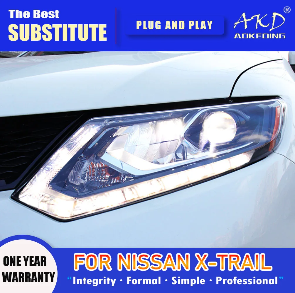 Фара AKD для Nissan X-trail светодиодный фара 2014-2016 фары X-trail DRL сигнал поворота Дальний свет объектив проектора Angel Eye 
Фара AKD для Nissan X-trail светодиодный фара 2014-2016 фары X-trail DRL сигнал поворота Дальний свет объектив проектора Angel Eye