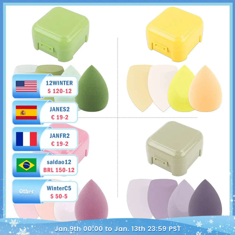 4 шт., красочные губки для блендера для макияжа
4 шт., красочные губки для блендера для макияжа