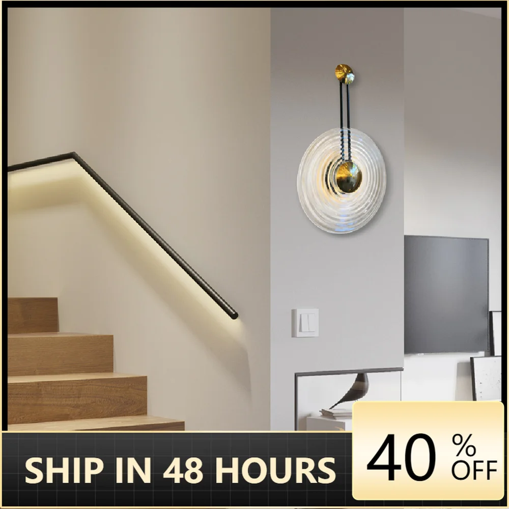 NEW Minimalist Glass Wall light modern LED living room wall lamp Nordic creative aisle lighting fixtures D300MM
NEW Minimalist Glass Wall light modern LED living room wall lamp Nordic creative aisle lighting fixtures D300MM