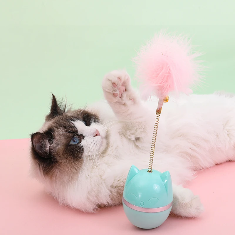 Cartoon Cat Toy Tumbler Rotation Cat Toy with Bells Interactive Funny Cat Feather Toy for Kitten Cat Having Fun Exercise Playing
Cartoon Cat Toy Tumbler Rotation Cat Toy with Bells Interactive Funny Cat Feather Toy for Kitten Cat Having Fun Exercise Playing