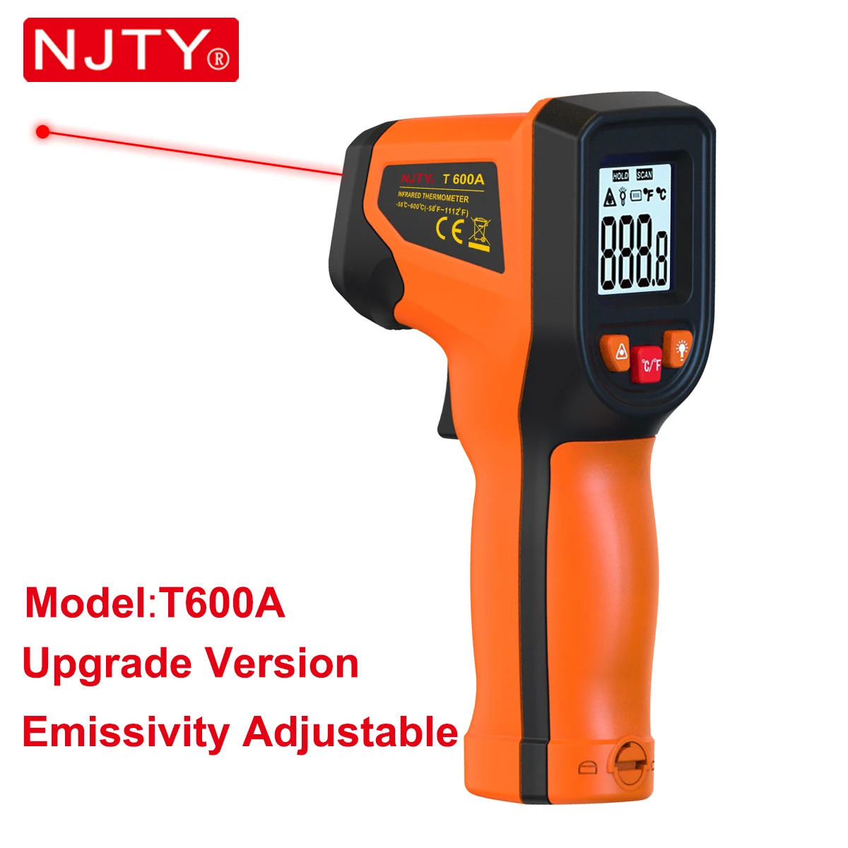 NJTY T600/T600A Профессиональный Лазерный Термометр
NJTY T600/T600A Профессиональный Лазерный Термометр