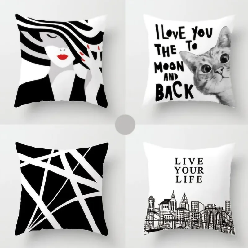 40/45cm Nordic Style Black and White Geometric Portrait Pillowcase Home Sofa Office Pillow Cushion Cover Ins Letter Pillow Case
40/45cm Nordic Style Black and White Geometric Portrait Pillowcase Home Sofa Office Pillow Cushion Cover Ins Letter Pillow Case