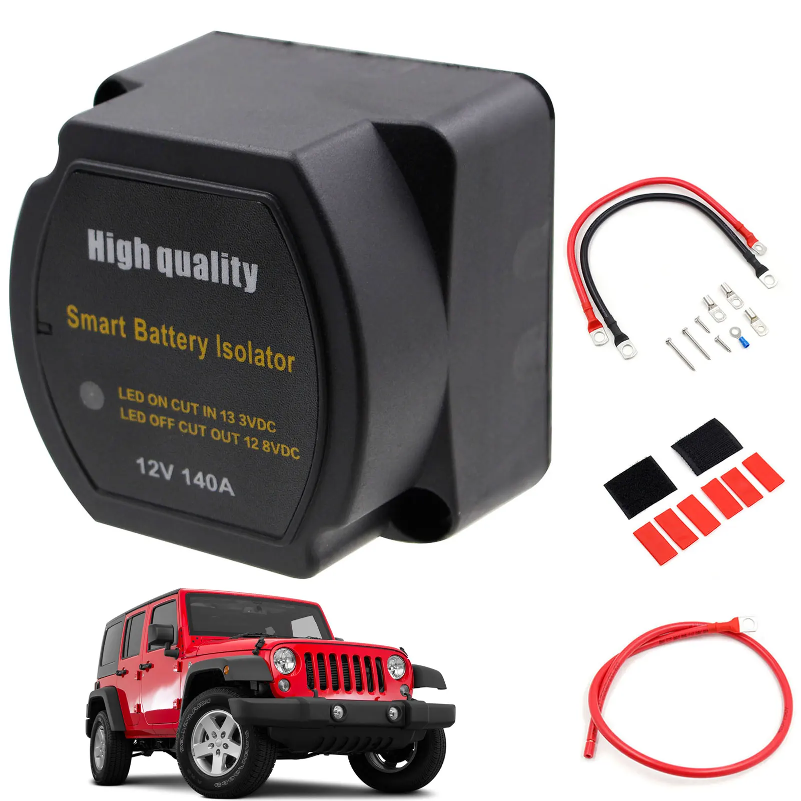 12V 140A Dual Battery Isolator Kit Auto Voltage Sensitive Relay With Color-Labeled Wires Harness Double Battery Automatic
12V 140A Dual Battery Isolator Kit Auto Voltage Sensitive Relay With Color-Labeled Wires Harness Double Battery Automatic