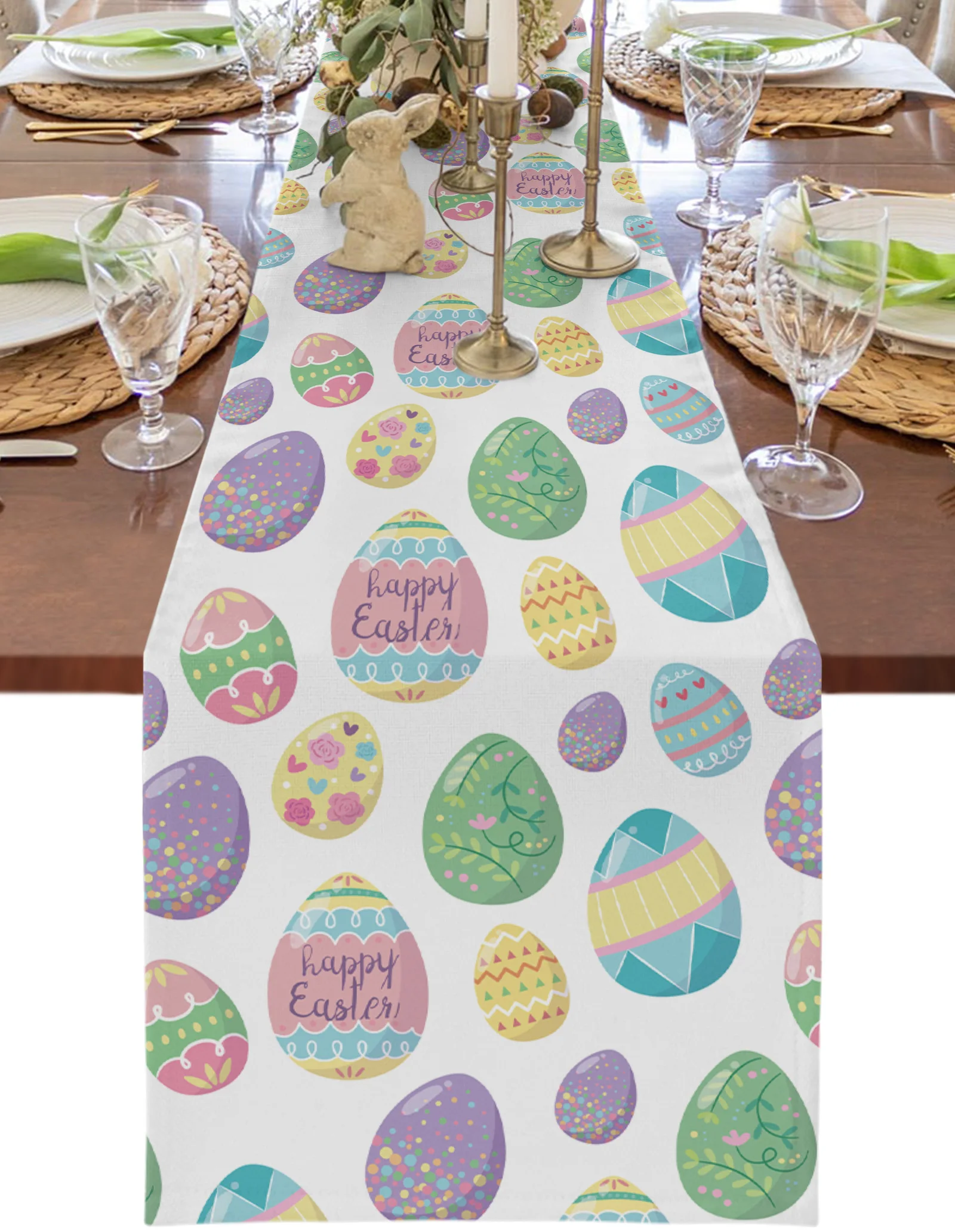 Happy Easter Color Eggs Printed Table Runner Wedding Party Table Decorations for Home Decor Gift Favor Placemat Tablecloth
Happy Easter Color Eggs Printed Table Runner Wedding Party Table Decorations for Home Decor Gift Favor Placemat Tablecloth