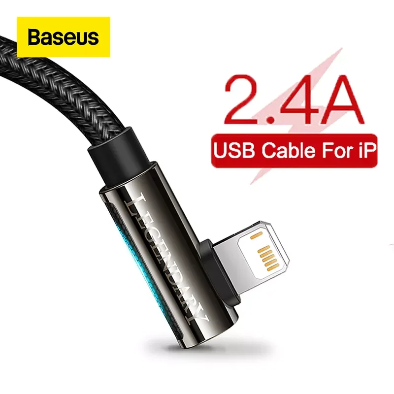 

USB-кабель Baseus для iPhone 12 11 Pro Max XR 8 Plus, кабель 2,4 А для быстрой зарядки iPhone X 7, зарядный USB-кабель для игр, кабель передачи данных