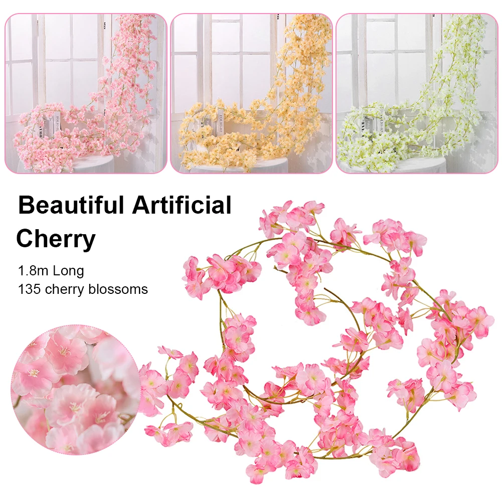 Artificial Cherry Flowers Blossoms Garland Ivy Hanging Vine Decor UK Christmas Decorations Home Decoration 5.9ft 135 Flowers
Artificial Cherry Flowers Blossoms Garland Ivy Hanging Vine Decor UK Christmas Decorations Home Decoration 5.9ft 135 Flowers