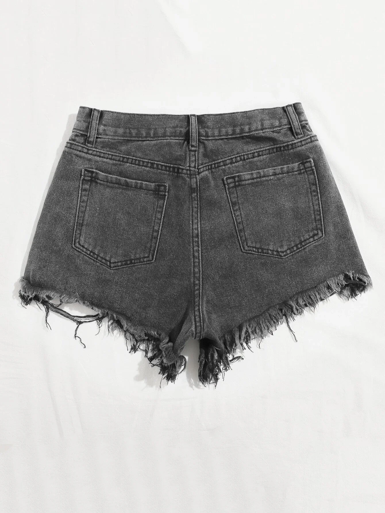 

tops Ripped Detail Frayed Trim Denim Shorts