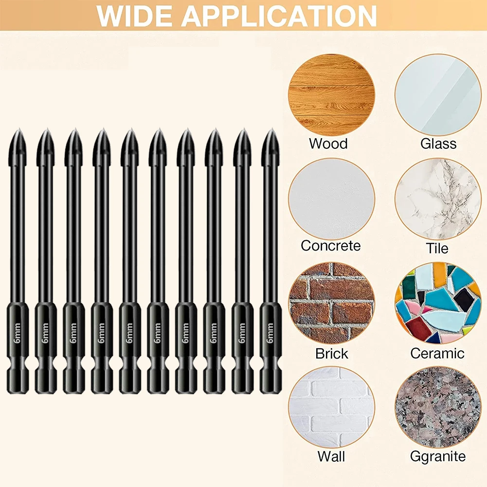 Drill Bits Professional Glass Tungsten Carbide 10pcs 6mm Drilling Ceramic Tiles Broken Edges The Drill Hardness
Drill Bits Professional Glass Tungsten Carbide 10pcs 6mm Drilling Ceramic Tiles Broken Edges The Drill Hardness