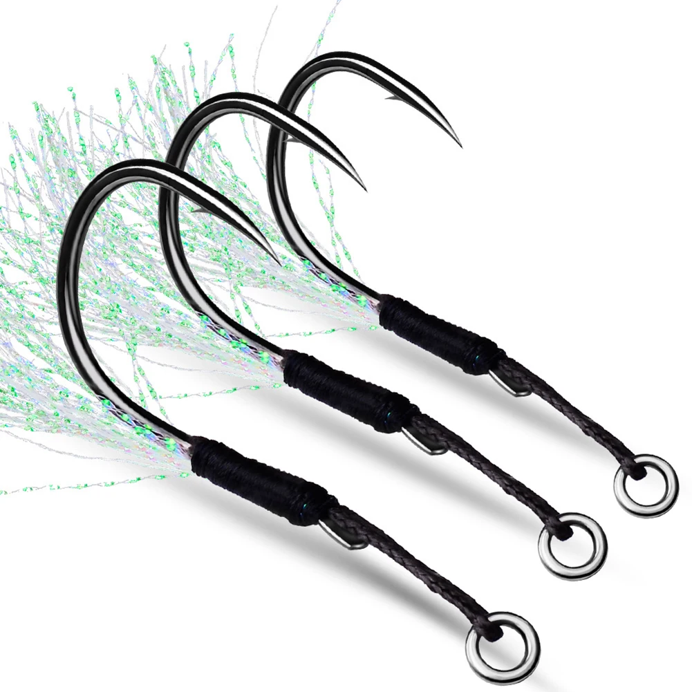 10Pcs Metal Jig Tail Assist Hooks 11# 13# 15# 17# With PE Line Feather Solid Ring Jigging Fishhook Sea Boat Lure Fishing Hooks
10Pcs Metal Jig Tail Assist Hooks 11# 13# 15# 17# With PE Line Feather Solid Ring Jigging Fishhook Sea Boat Lure Fishing Hooks