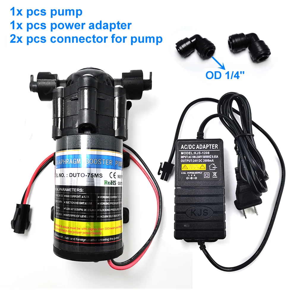Booster Silent Mist Pump 24V DC 70PSI RO Water 75 Gallon Pump for Garden Misting Cooling System 75GPD Sprayer For Reptile Pet
Booster Silent Mist Pump 24V DC 70PSI RO Water 75 Gallon Pump for Garden Misting Cooling System 75GPD Sprayer For Reptile Pet