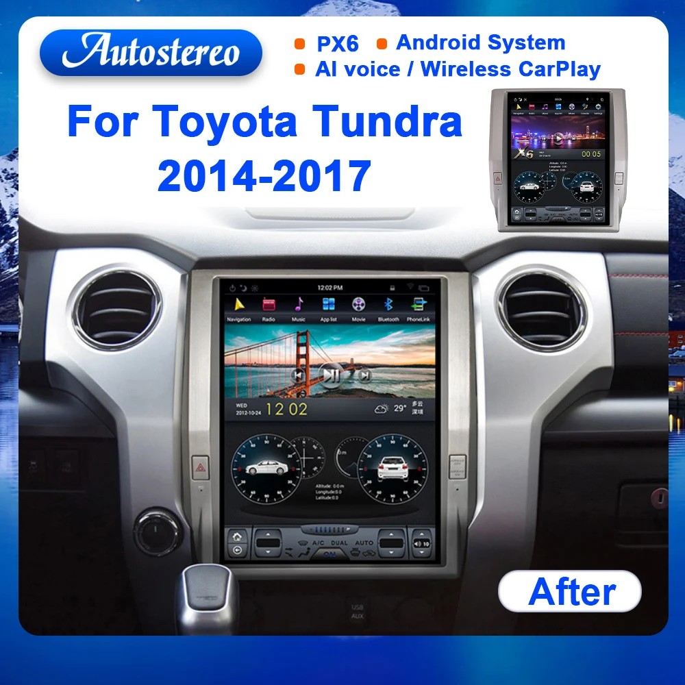 

For Toyota Tundra 2014-2020 Android Car Radio GPS Autostereo Head Unit Multimedia Player Navigation Tape Recorder IPS Screen HD