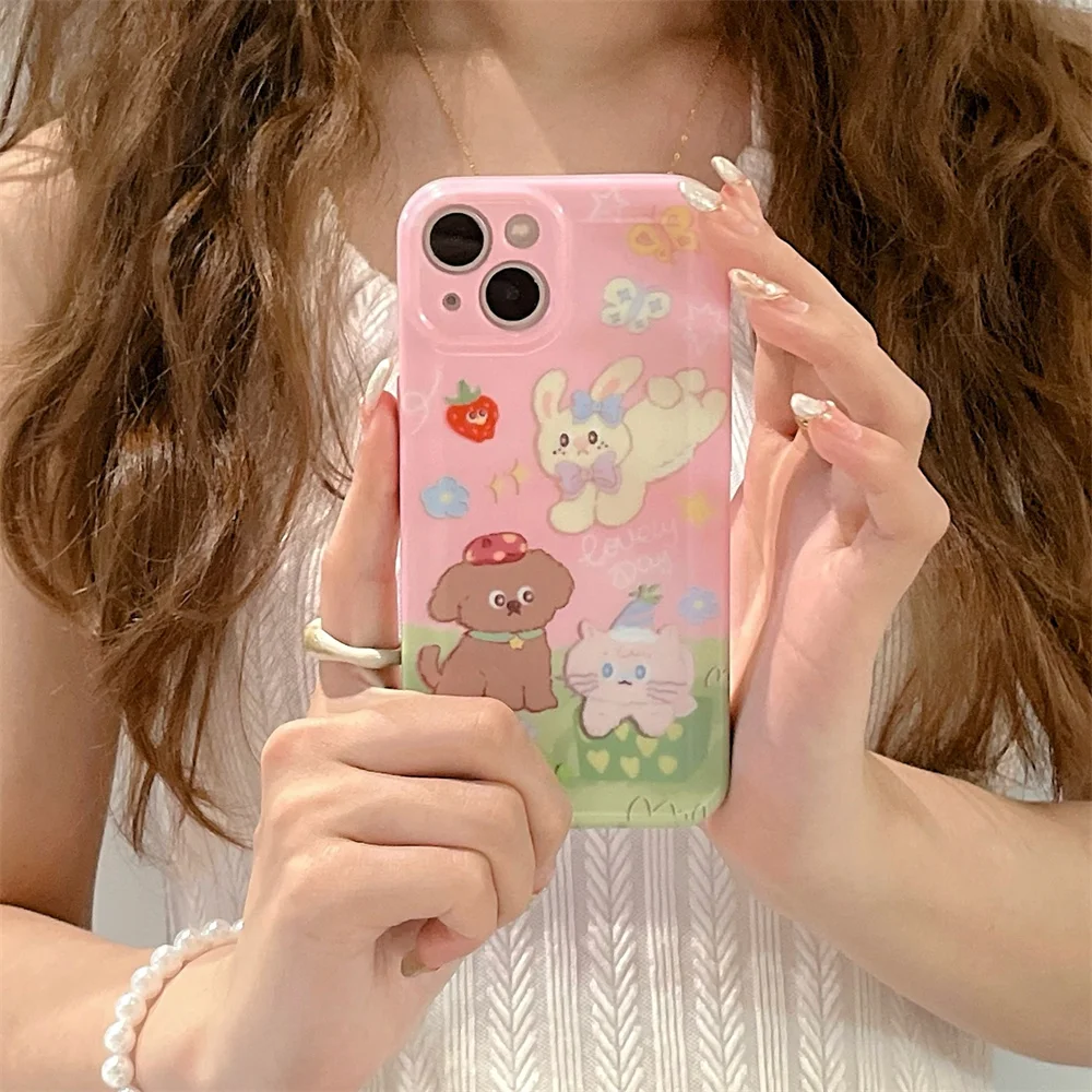 Милый мультяшный чехол для телефона с животными, собакой, кроликом для IPhone 11 12 13 14 Pro Max, кавайный Защитный Мягкий силиконовый чехол-накладка
Милый мультяшный чехол для телефона с животными, собакой, кроликом для IPhone 11 12 13 14 Pro Max, кавайный Защитный Мягкий силиконовый чехол-накладка