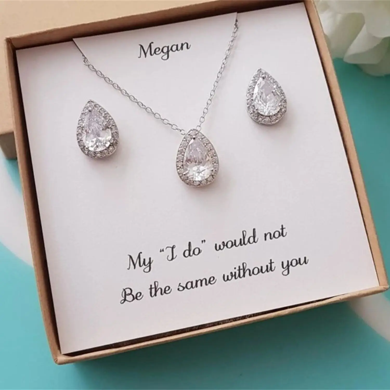 Customize Crystal Bridesmaid Earrings Proposal Gifts, Teardrop Earrings Necklace, Thank You For Being My Bridesmaid Jewelry Sets
Customize Crystal Bridesmaid Earrings Proposal Gifts, Teardrop Earrings Necklace, Thank You For Being My Bridesmaid Jewelry Sets