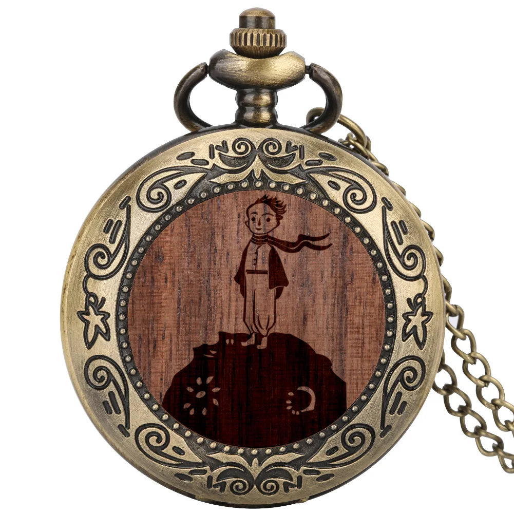 Little Prince Engraved Wooden Pocket Watch Quartz Necklace Chain Pendant Metal Pocket Watches for Men with Chain Antique Clock
Little Prince Engraved Wooden Pocket Watch Quartz Necklace Chain Pendant Metal Pocket Watches for Men with Chain Antique Clock