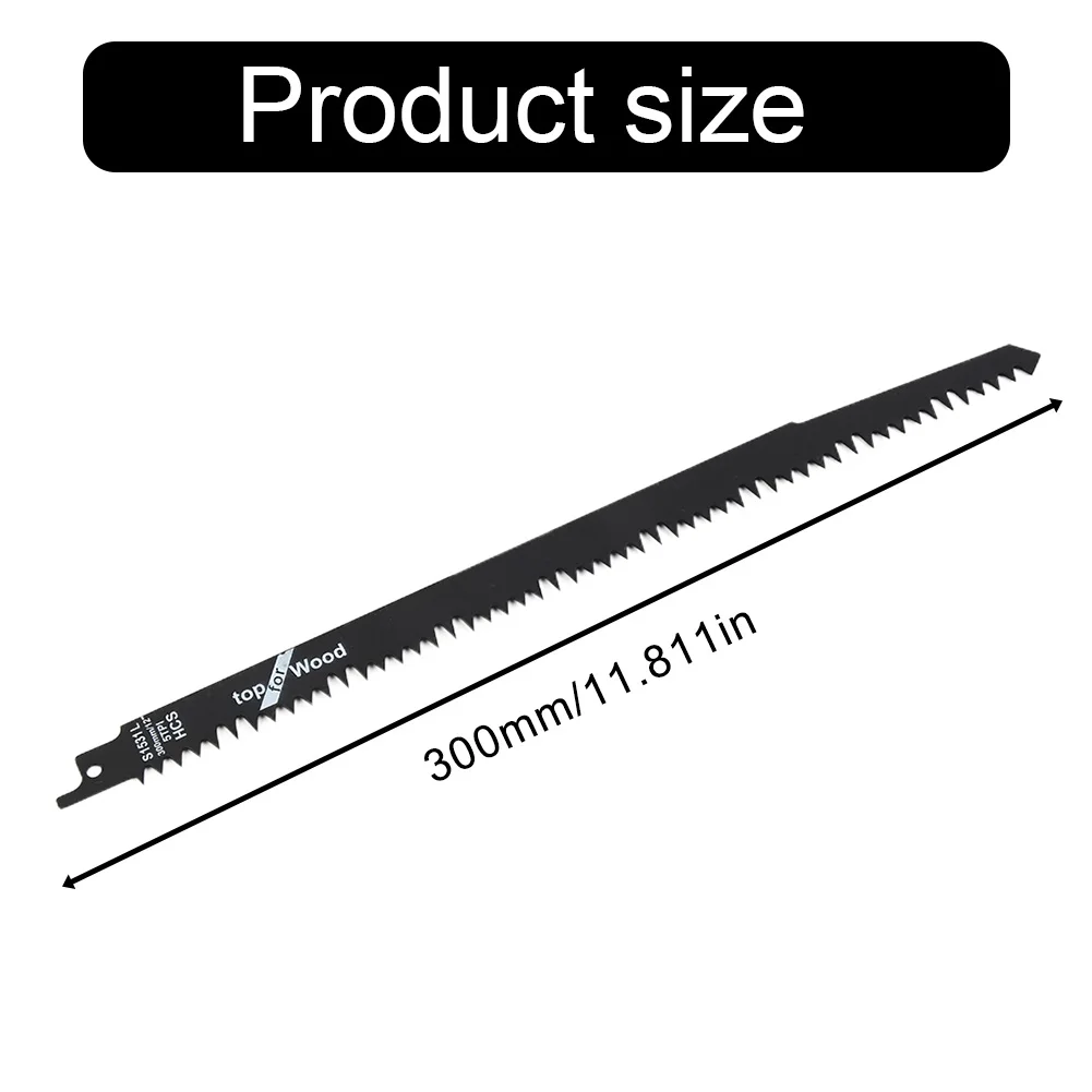 

12in S1531 BI-Metal Reciprocating Saw Blades Electric Wood Pruning Cutting Ground Sharp Teeth Saw Blades 12inch Length Tool