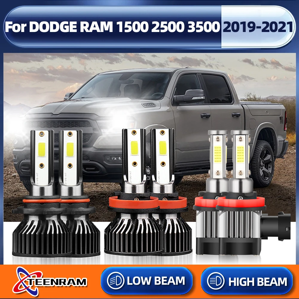 

6Pcs LED Auto Car Headlight 9005 H11 360W 60000LM 6000K CSP Chip Auto Lamp Bulb For DODGE RAM 1500 2500 3500 2019 2020 2021