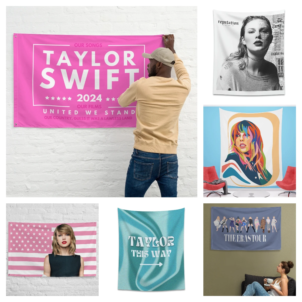 Taylor Flag Tapestry Aesthetic Wall Funny Tapestries Hanging Art for Bedroom Living Room College Dorm Party Backdrop Home Decor
Taylor Flag Tapestry Aesthetic Wall Funny Tapestries Hanging Art for Bedroom Living Room College Dorm Party Backdrop Home Decor