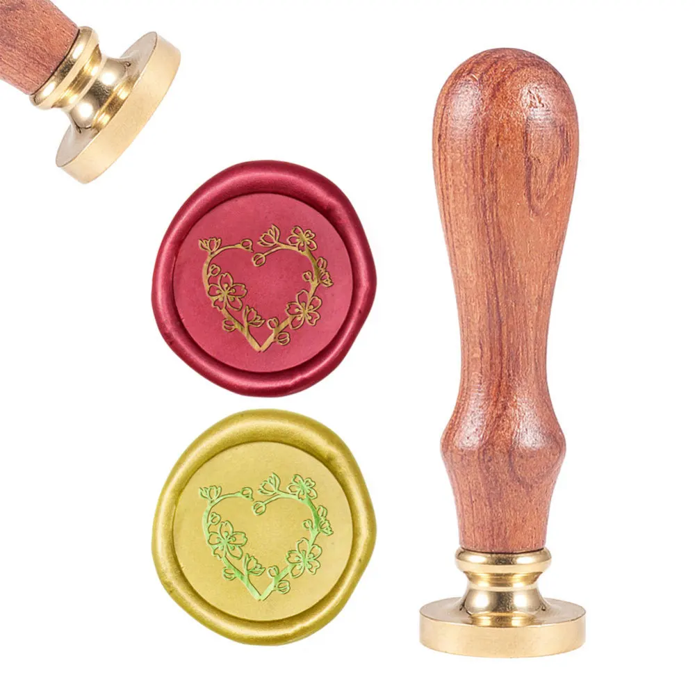 NBEADS 6PCS DIY Scrapbook Brass Wax Seal Stamp and Wood Handle Sets Heart with Flower Golden 8.9x2.5cm Stamps: 25x14.5mm
NBEADS 6PCS DIY Scrapbook Brass Wax Seal Stamp and Wood Handle Sets Heart with Flower Golden 8.9x2.5cm Stamps: 25x14.5mm