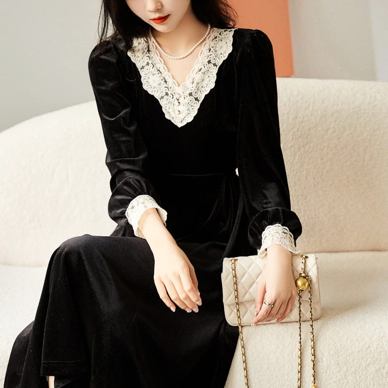 High Street Corduroy Women Dresses 2022 New Korean Casual Lace Patchwork Dress V-Neck Long Sleeve Fashion Clothing A-LINE
High Street Corduroy Women Dresses 2022 New Korean Casual Lace Patchwork Dress V-Neck Long Sleeve Fashion Clothing A-LINE