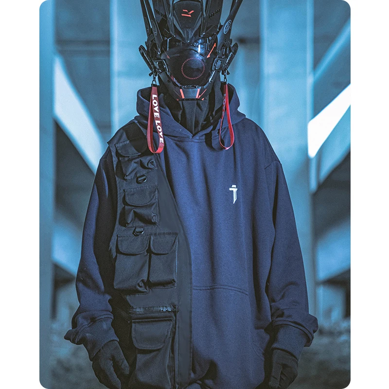 Unisex Autumn Techwear HipHop Hoodie Men's clothing Fake two Pieces Multi-pocket Patchwork Hooded Sweatshirt Streetwear Pullover
Unisex Autumn Techwear HipHop Hoodie Men's clothing Fake two Pieces Multi-pocket Patchwork Hooded Sweatshirt Streetwear Pullover