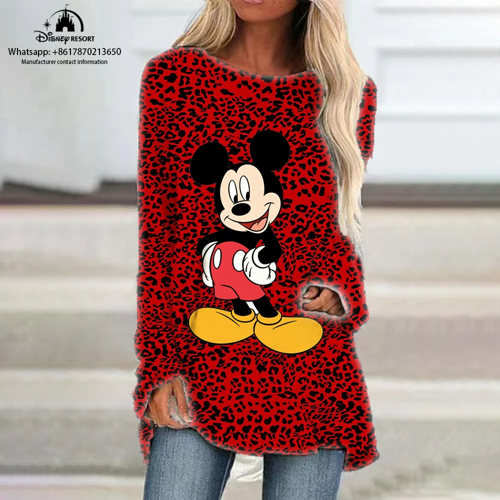 Autumn Women's Loose Long Sleeve Dress Disney Mickey Minnie Vintage Leopard T-Shirt Casual Loose Tunic Top
Autumn Women's Loose Long Sleeve Dress Disney Mickey Minnie Vintage Leopard T-Shirt Casual Loose Tunic Top