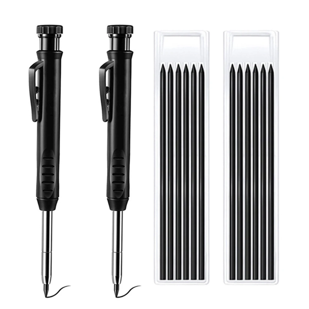 Solid Carpenter Pencil With Refill Leads And Built-in Sharpener For Deep Hole Mechanical Pencil Marker Marking Woodworking Tool
Solid Carpenter Pencil With Refill Leads And Built-in Sharpener For Deep Hole Mechanical Pencil Marker Marking Woodworking Tool