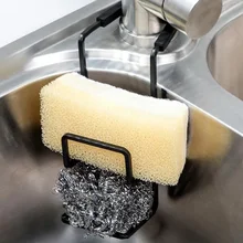 Kitchen Sponge Storages Sink Drain Drying Rack Shelf Bathroom Toilet Sponge Holder Cleaning Sponge Rack Hooks Accessories Tools