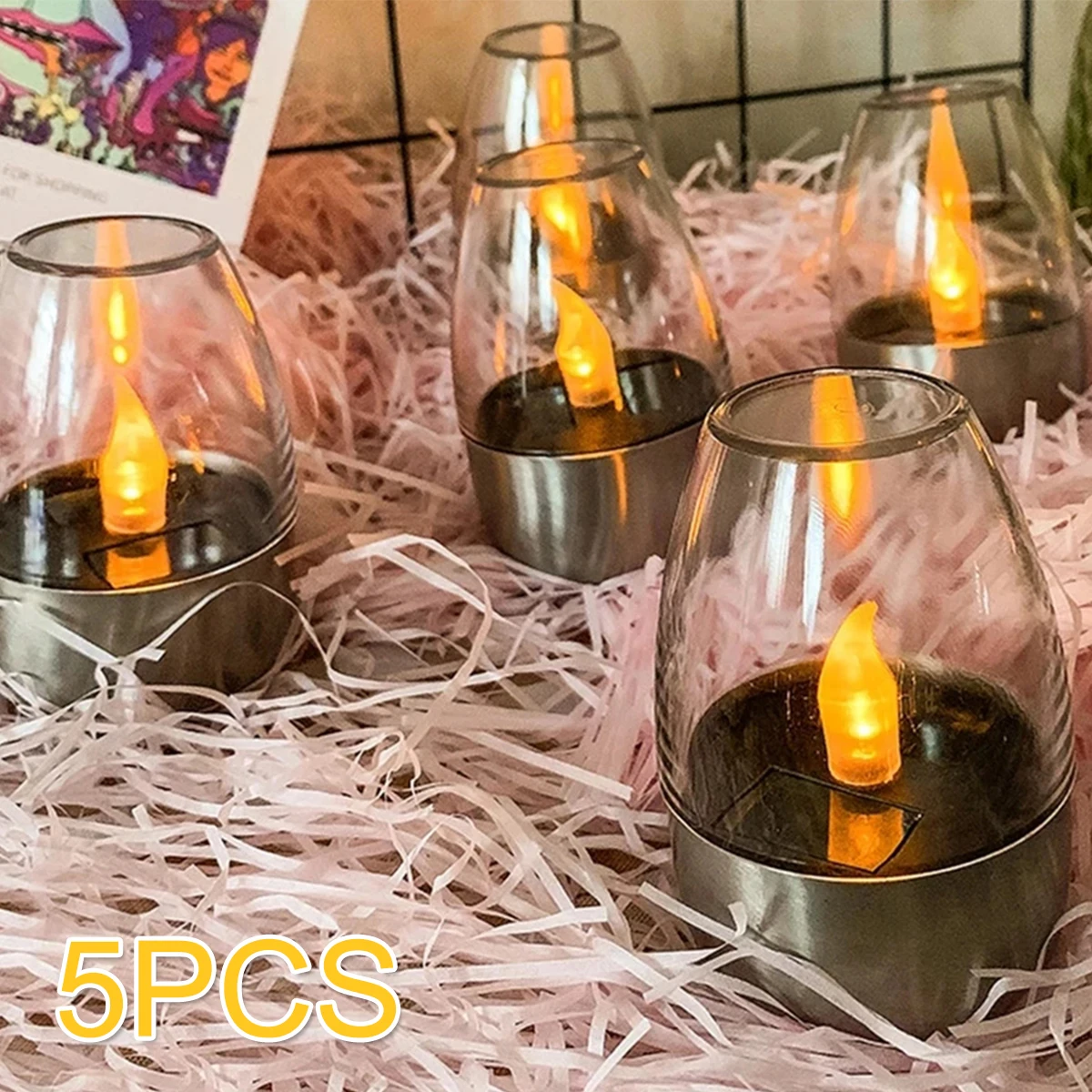 5Pcs LED Stainless Steel Candle Lamp Solar Light Outdoor Garden LED Candle Light IP44 Waterproof Tea Lamps Deck Night Lamps Auto
5Pcs LED Stainless Steel Candle Lamp Solar Light Outdoor Garden LED Candle Light IP44 Waterproof Tea Lamps Deck Night Lamps Auto