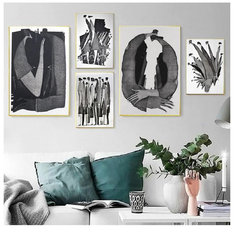 Современные черно-белые абстрактные персонажи, Модная фотография, художественные настенные картины для гостиной, домашний декор
Современные черно-белые абстрактные персонажи, Модная фотография, художественные настенные картины для гостиной, домашний декор