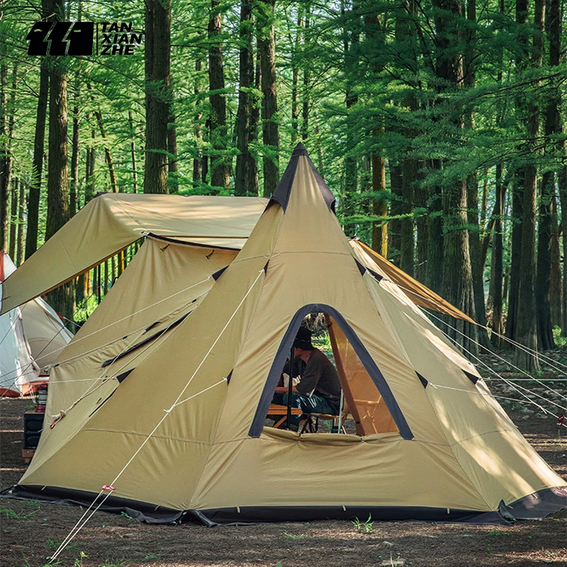 Pyramid Tent Indian Shelter Anti-Rainstorm Outdoor Camping Tent Bottom Hexagon 380*325*245cm For 3-5 Perosns Hiking Hunting
Pyramid Tent Indian Shelter Anti-Rainstorm Outdoor Camping Tent Bottom Hexagon 380*325*245cm For 3-5 Perosns Hiking Hunting