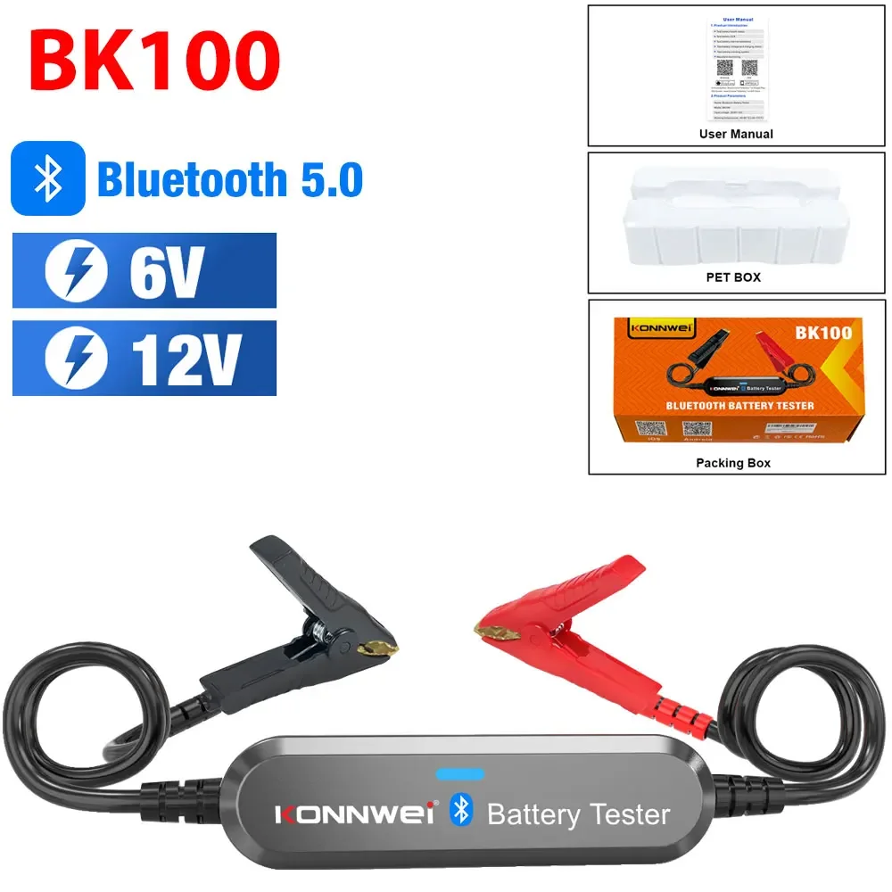 KONNWEI BK100 и BK200 6 В 12 В 24 В Bluetooth 5,0 Автомобильный тестер аккумулятора для грузовиков Монитор формы волны 100-2000 CCA Зарядка Cranking
KONNWEI BK100 и BK200 6 В 12 В 24 В Bluetooth 5,0 Автомобильный тестер аккумулятора для грузовиков Монитор формы волны 100-2000 CCA Зарядка Cranking