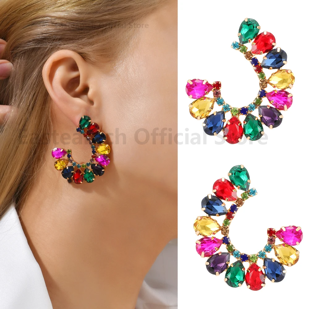 Bohemian Luxury Brand Heart Glass Crystal Stud Earrings Vintage Fashion Holiday Piercing Earring Party Jewelry For Women Gir
Bohemian Luxury Brand Heart Glass Crystal Stud Earrings Vintage Fashion Holiday Piercing Earring Party Jewelry For Women Gir