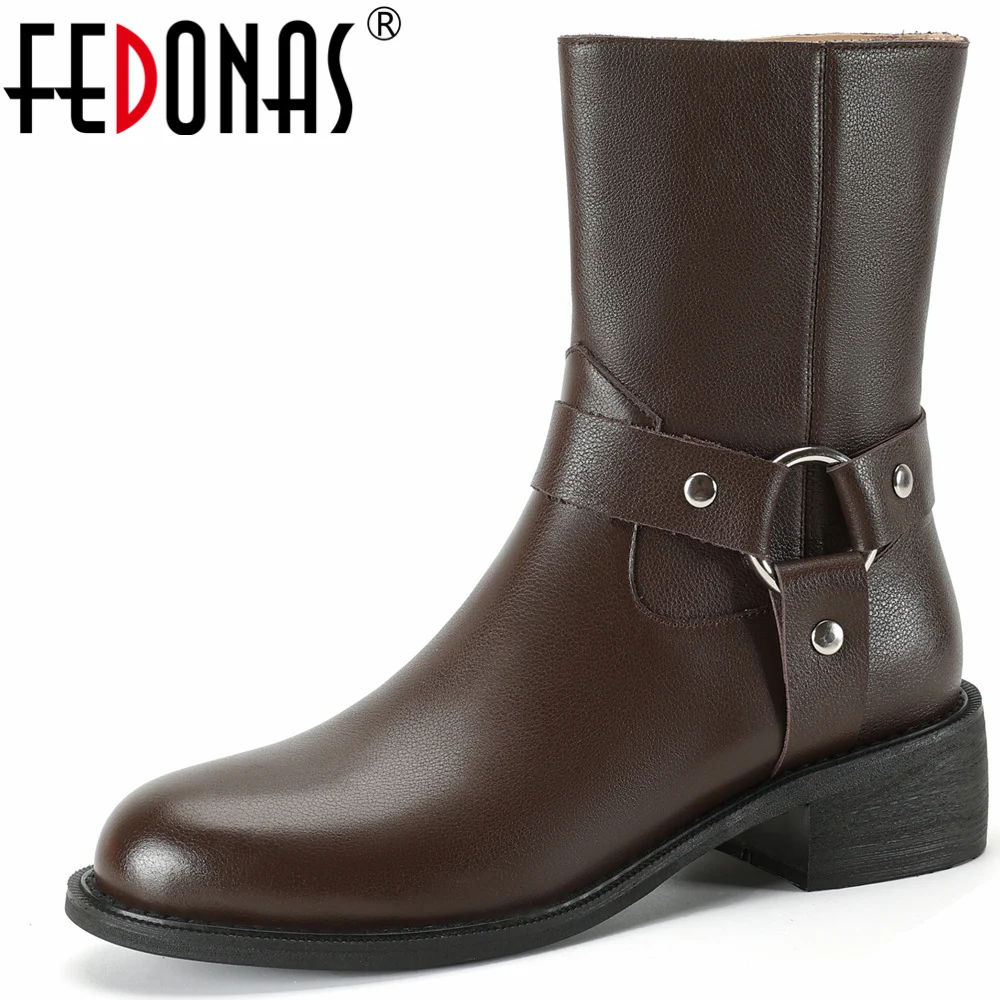 FEDONAS Vintage Genuine Leather Women Short Boots Thick Heels Side Zipper 2023 Autumn Winter Office Lady Working Shoes Woman New
FEDONAS Vintage Genuine Leather Women Short Boots Thick Heels Side Zipper 2023 Autumn Winter Office Lady Working Shoes Woman New
