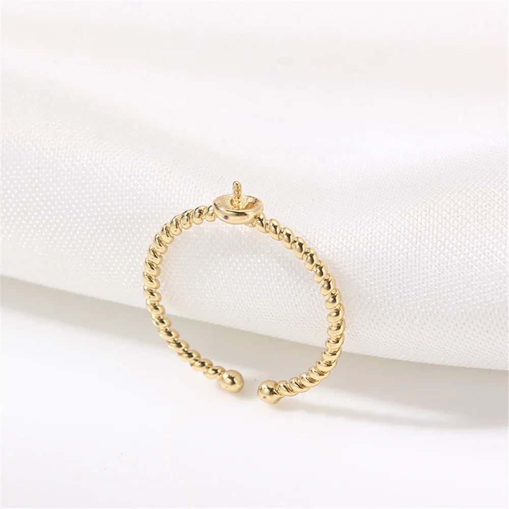 Domestic 14K Gold Color, color-protected zircon pearl inlaid ring opening adjustable DIY accessories temperament
Domestic 14K Gold Color, color-protected zircon pearl inlaid ring opening adjustable DIY accessories temperament