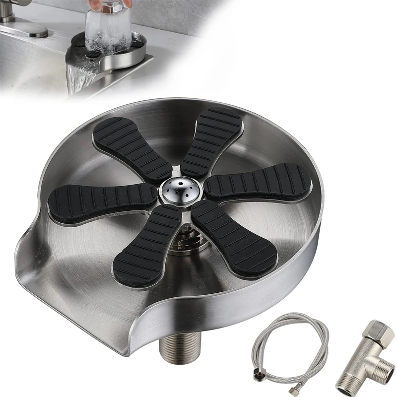 Jet Stainless Automatic Cup Sink Nozzle For Faucet 360° Glass Washer Steel Cleaning Accessory Pressure Spray Kitchen Bar Rinser
Jet Stainless Automatic Cup Sink Nozzle For Faucet 360° Glass Washer Steel Cleaning Accessory Pressure Spray Kitchen Bar Rinser