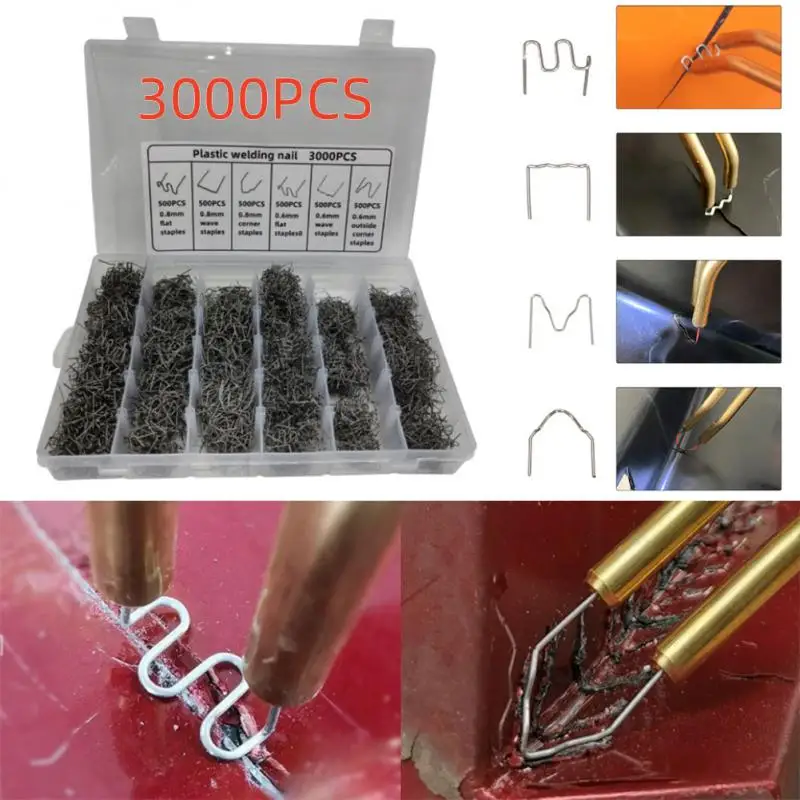New 3000/1200/600PCS Automotive Plastic Repair Welding Nail Pre Cut Wave Staples Bumper Repairs Hot Stapler Plastic Welder
New 3000/1200/600PCS Automotive Plastic Repair Welding Nail Pre Cut Wave Staples Bumper Repairs Hot Stapler Plastic Welder