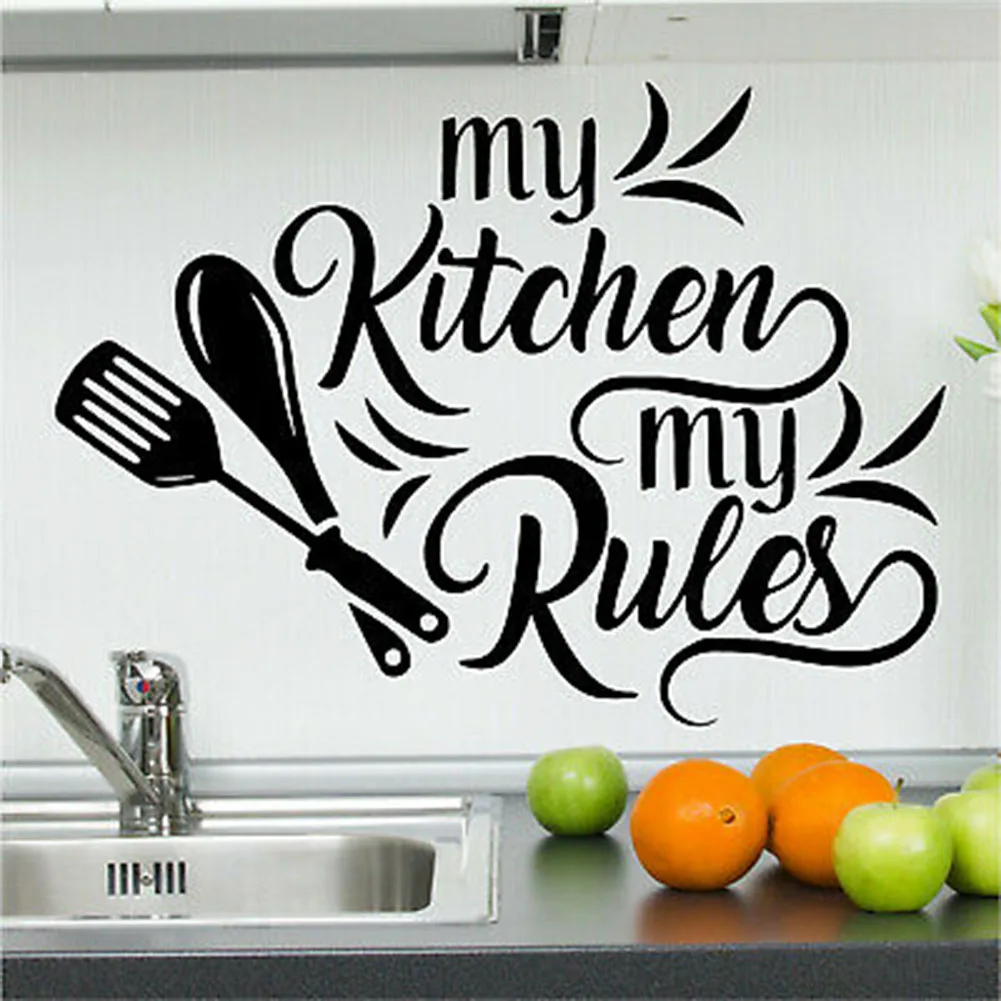 My Kitchen My Rules Stickers for a Unique Kitchen Decor Easy Peel Off Long lasting Removability PVC Material Size 55x44cm
My Kitchen My Rules Stickers for a Unique Kitchen Decor Easy Peel Off Long lasting Removability PVC Material Size 55x44cm