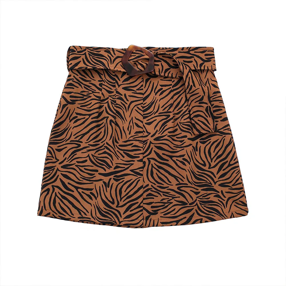 Women 2022 New Chic Fashion Animal Print Mini Skirt Retro Casual Belted A-Line Back Zipper High Waist Female Skirt Mujer
Women 2022 New Chic Fashion Animal Print Mini Skirt Retro Casual Belted A-Line Back Zipper High Waist Female Skirt Mujer