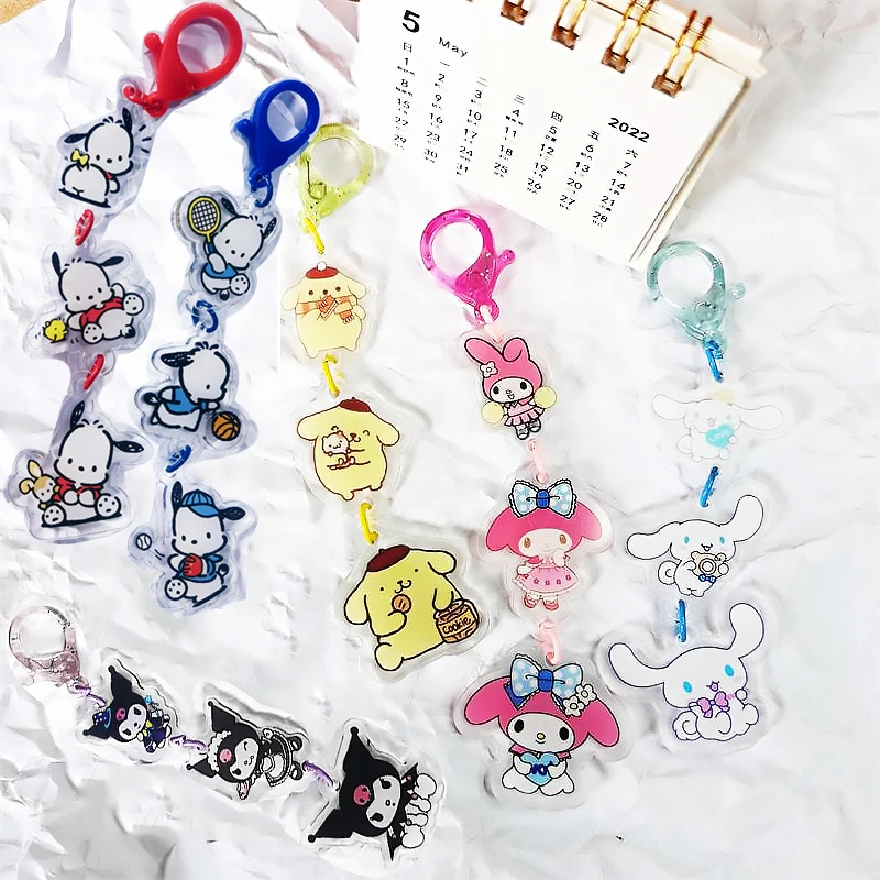 Kawaii Anime My Melody Kuromi Cinnamoroll String Keychains Cartoon Pochacco Key Buckle Acrylic Key Ring Bag Pendant Trinket Toys
Kawaii Anime My Melody Kuromi Cinnamoroll String Keychains Cartoon Pochacco Key Buckle Acrylic Key Ring Bag Pendant Trinket Toys