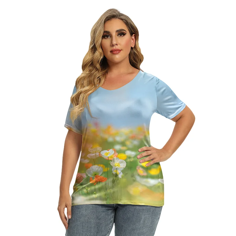 2022 New Summer 3D Printed Plant Flowers T Shirt Oversized Women Short Sleeve Cotton T Shirt Casual V-Neck Plus Size Tops Female
2022 New Summer 3D Printed Plant Flowers T Shirt Oversized Women Short Sleeve Cotton T Shirt Casual V-Neck Plus Size Tops Female