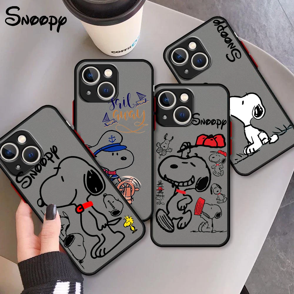 Snoopy Cartoon Cute For Apple iPhone 13 12 11 Pro Max Mini XS Max X XR 6 7 8 Plus Frosted Translucent Phone Case Capa
Snoopy Cartoon Cute For Apple iPhone 13 12 11 Pro Max Mini XS Max X XR 6 7 8 Plus Frosted Translucent Phone Case Capa