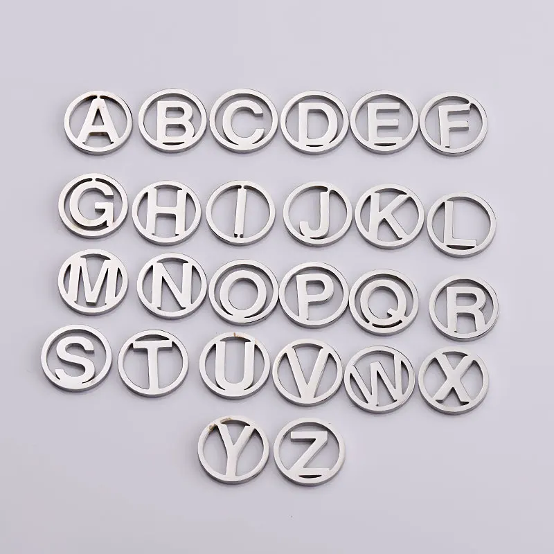 10Pcs /Lot A-Z 12mm Stainless Steel Round Letter Charms Mirror Enamel Initials DIY Necklace Bracelet Pendant for Jewelry Making
10Pcs /Lot A-Z 12mm Stainless Steel Round Letter Charms Mirror Enamel Initials DIY Necklace Bracelet Pendant for Jewelry Making