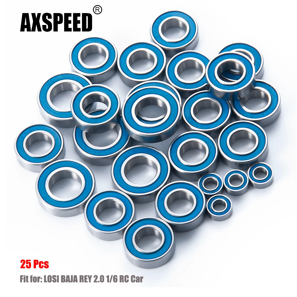 AXSPEED 25Pcs Blue Rubber Sealed Metal Bearing Kit for LOSI BAJA REY 2.0 1/6 RC Car Model Upgrade Parts Accessories
AXSPEED 25Pcs Blue Rubber Sealed Metal Bearing Kit for LOSI BAJA REY 2.0 1/6 RC Car Model Upgrade Parts Accessories