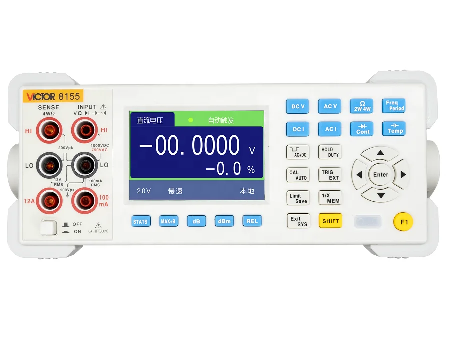 VICTOR 8155 5 1 /2 digits desk type True RMS digital multimeter USB Auto Rang DC AC 1000V 10A Frequency 200 Hz -20 MHz Meter
VICTOR 8155 5 1 /2 digits desk type True RMS digital multimeter USB Auto Rang DC AC 1000V 10A Frequency 200 Hz -20 MHz Meter