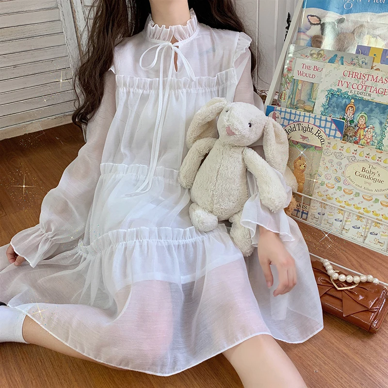 Kawaii женское платье y2k Лолита белое Новое японское модное повседневное винтажное элегантное свободное однотонное милое мини-платье с длинным рукавом
Kawaii женское платье y2k Лолита белое Новое японское модное повседневное винтажное элегантное свободное однотонное милое мини-платье с длинным рукавом