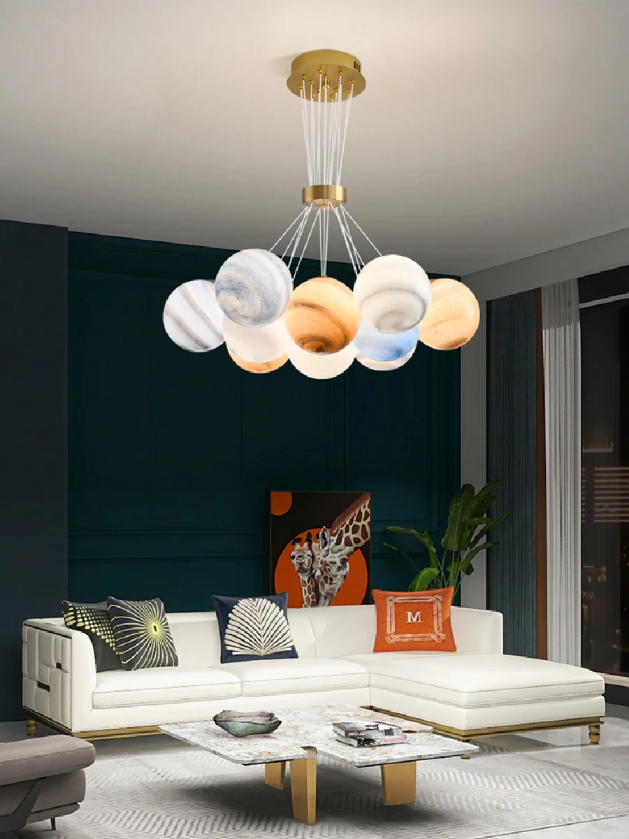 Spherical Planet Chandelier Height Adjustable Modern Suspension Three Color LED Room Decor Home Decor Appliance Lobby Bedroom
Spherical Planet Chandelier Height Adjustable Modern Suspension Three Color LED Room Decor Home Decor Appliance Lobby Bedroom