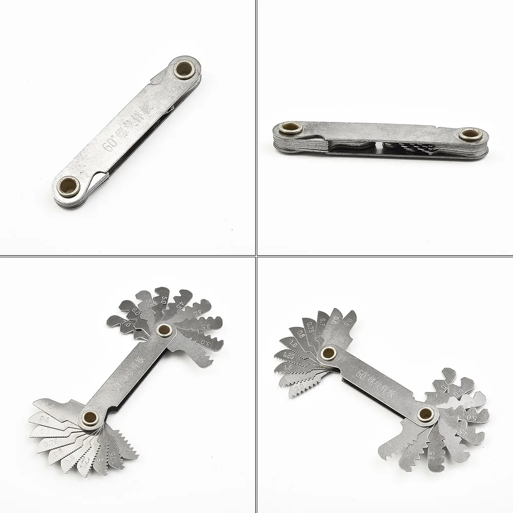 55/60 Degree Screw Thread Gage Gauge Metal Folding Measuring Tool Metric & Whitworth Pitch 20 Blades Hand Tools Accessories
55/60 Degree Screw Thread Gage Gauge Metal Folding Measuring Tool Metric & Whitworth Pitch 20 Blades Hand Tools Accessories