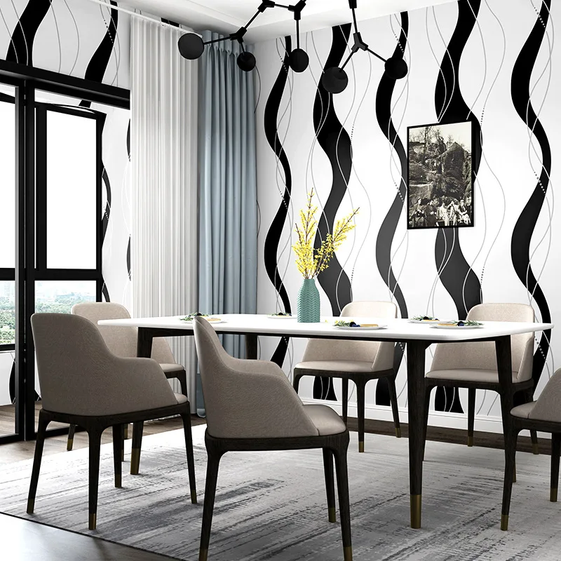Wave Pattern Wallpaper Black and White Vertical Stripes Nordic Style Bedroom Living Room TV Background Wallpaper Wall Decor
Wave Pattern Wallpaper Black and White Vertical Stripes Nordic Style Bedroom Living Room TV Background Wallpaper Wall Decor