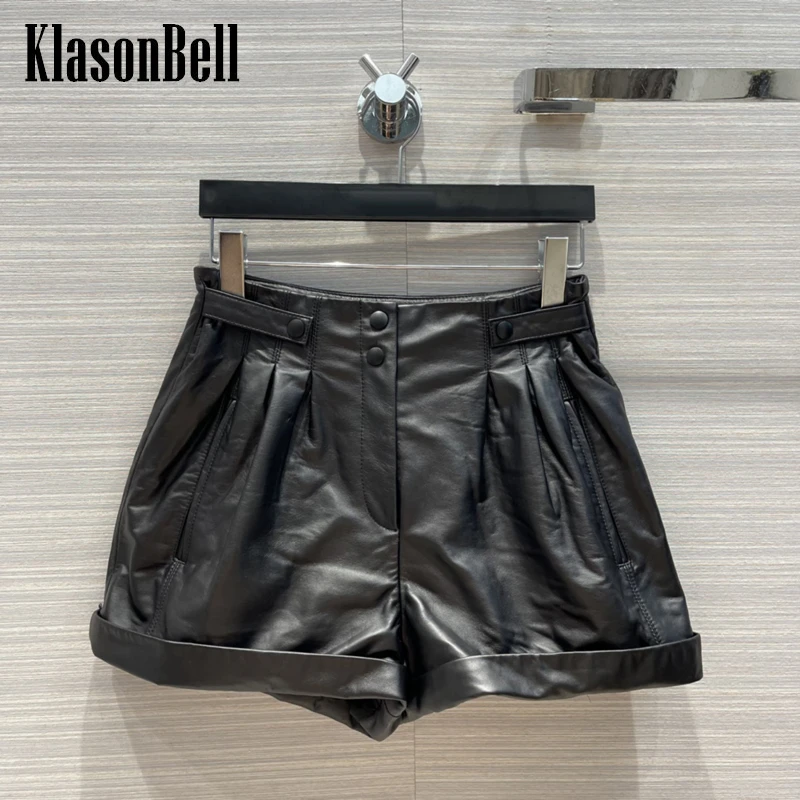 8.17 KlasonBell Fashion Pleated Design High Waist Black 100% Sheepskin Genuine Leather Shorts Women
8.17 KlasonBell Fashion Pleated Design High Waist Black 100% Sheepskin Genuine Leather Shorts Women